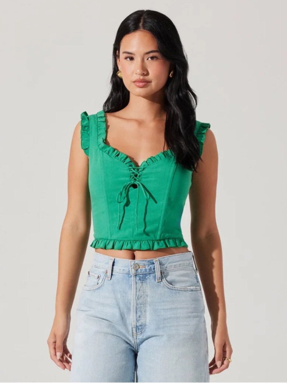 NEW - Raelyn Ruffle Trim Corset Top